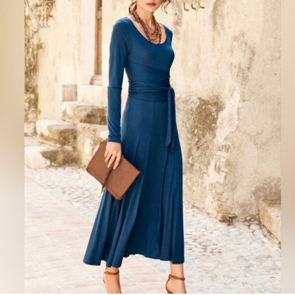 Peruvian Connection Fonteyn Indigo Wrap Dress - Picture 2 of 14